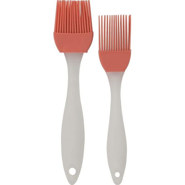 Set Di Due Pennelli Da Pasticceria Excellent Houseware, Silicone/Plastica, 20/17 Cm, Rosso-image