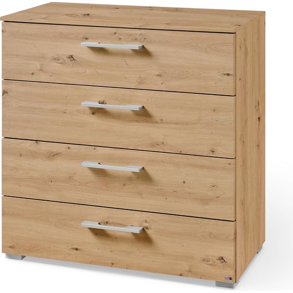 Schubkastenkommode "Henderson", Braun (Eiche Artisan), B:80Cm H:81Cm T:42Cm, Holzwerkstoff, Set One By Musterring, Sideboards, Mit 4 Schubladen Inkl. Selbsteinzug Und DäMpfung-image