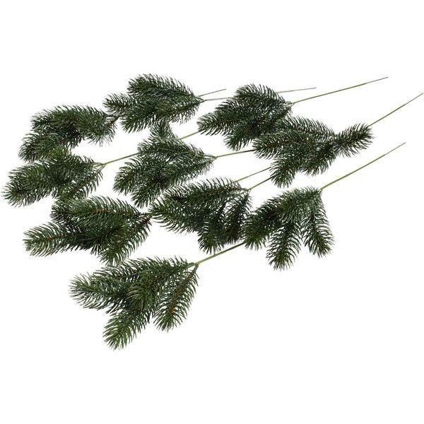 Kunstzweig BOTANIC-HAUS "Tannenpick Nisse", GrüN, B:13Cm H:35Cm T:10Cm Ø:13Cm, Kunststoff, Kunstpflanzen, Kunstzweig-image