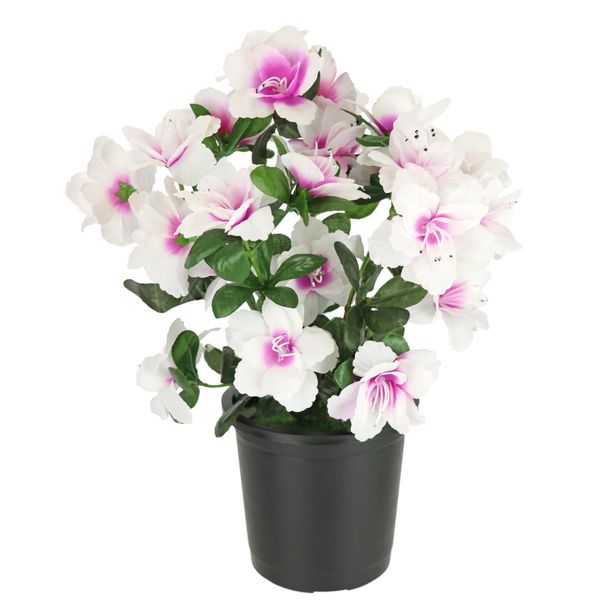 Kunstblume I.Ge.A. "Kunstblume Azaleen Im Topf", Rosa (Weiß, Rosa), B:21Cm H:29Cm L:21Cm, Polyester, Kunstpflanzen, Blume Kunstpflanze Blumendeko Tischdeko Zimmerpflanze-image