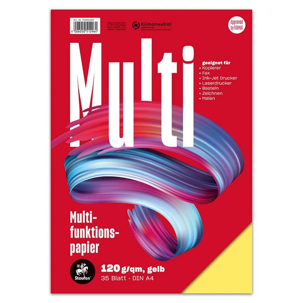 Staufen® 734051296 Carta Multifunzione 7X Plus - A4, 120 G/M², Giallo, 35 Fogli-image