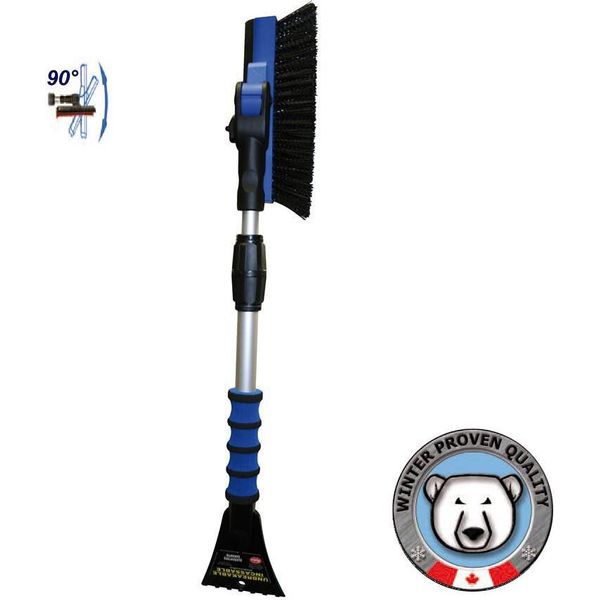 Scopa Da Neve / Raschiaghiaccio 4602 Con Labbro In Gomma, Scopa Girevole A 90°, Telescopica...-image