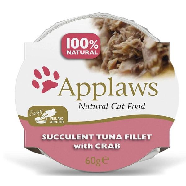 Applaws Cat Nassfutter Pots Saftiges Thunfischfilet Mit Krabben 60 Gx10-image