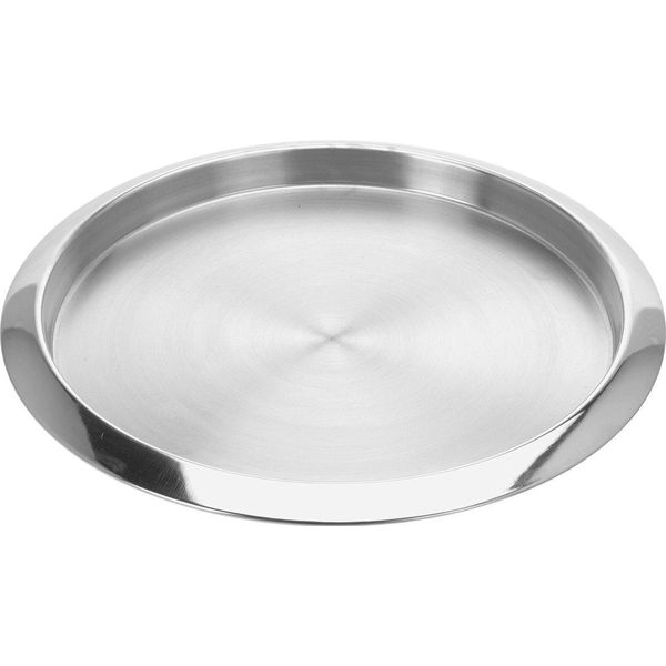 Piatto Da Portata Excellent Houseware, Acciaio Inossidabile, 35 X 2,5 Cm, Argento-image