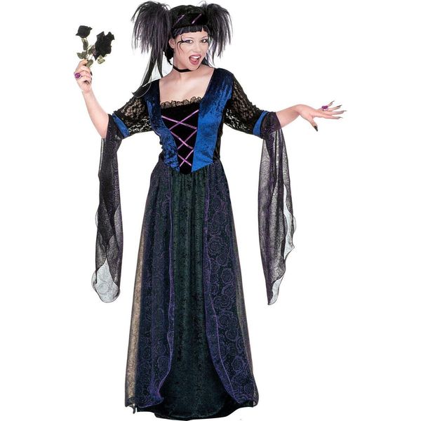 Costume Principessa Gotica - Costume Da Castello - Strega Medievale Halloween L - 42/44-image