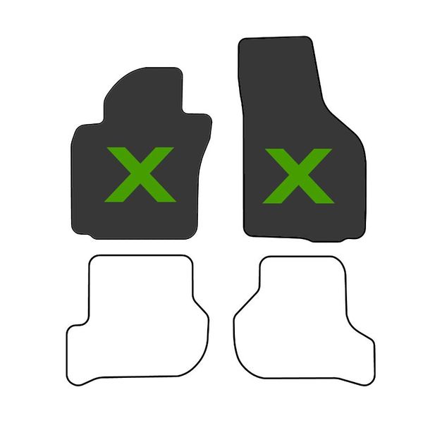 Tappetini Per Seat Mii Velours Set Di Tappetini Per Auto Qualità Originale Anteriore Nero-image