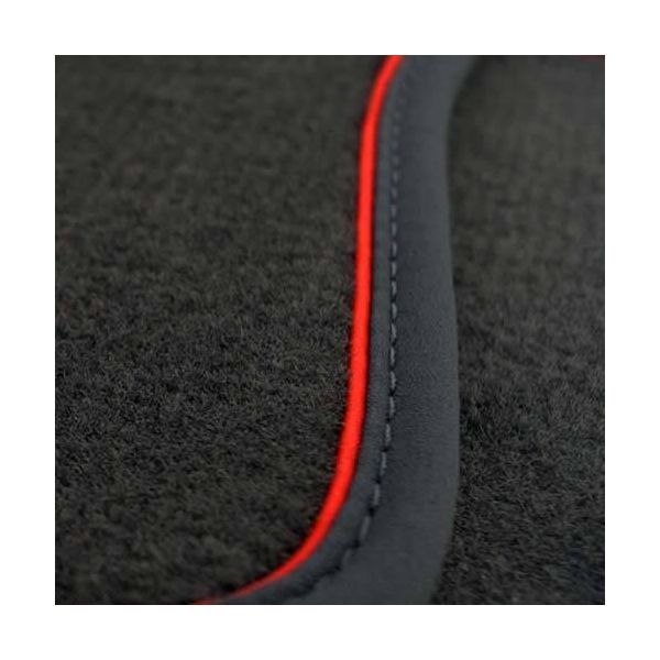Tappetini Adatti Per Opel Astra J Tutti I Tappetini Interni Premium Velours Set Di 4 Nero, Rosso-image