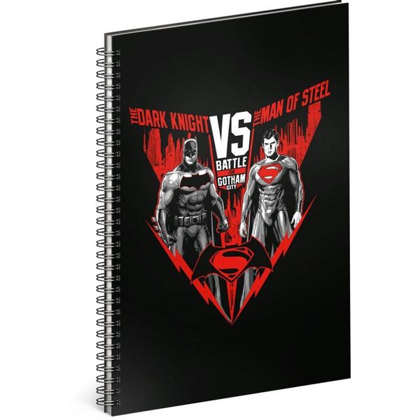 Quaderno A Spirale Con Righe A4 - Quaderno Per Bambini, Scuola, Ufficio - Quaderno Con 60 Pagine (Batman Vs Superman)-image
