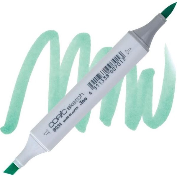 Copic Sketch Pennello E Scalpello Bifacciale, BG34 Verde Orizzonte-image