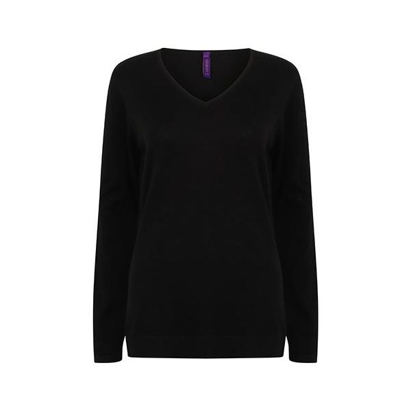 Henbury H721 | Maglia Leggera Da Donna Con Collo A V - Colore: Nero - Taglia: Xl-image