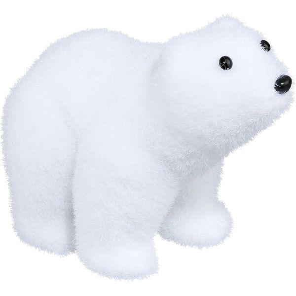 Orso Polare Di Peluche Per La Decorazione Della Tavola Di Natale Bianco-Nero 10 Cm - Taglia Unica-image