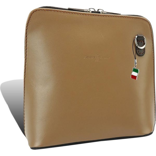 Firenze Vera Pelle Borsa Signore Mini Sera Taupe Marrone Vacchetta 17X17X8 Compreso Italia Tag D2OTF109C-image