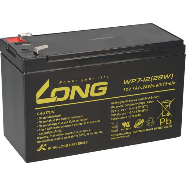Batteria Al Piombo Kung Long WP7-12(28W)-M/F2 12V 7Ah Agm-image