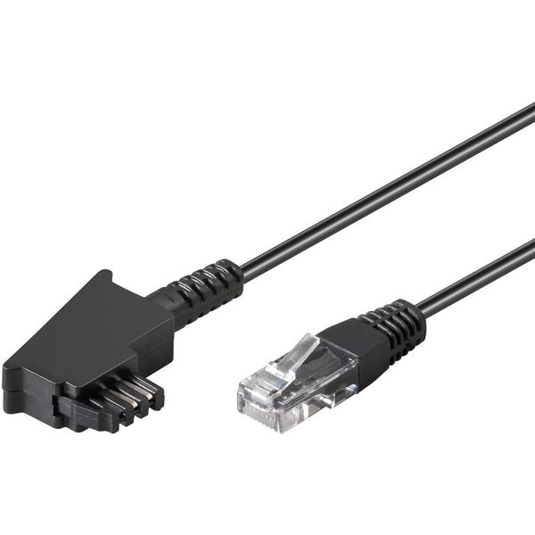 Goobay 60662 Cavo Router Dsl/Vdsl, 40 M, Nero - Conduttore In Rame (Cu), Spina TAE-F > Spina RJ45 (8P2C)-image