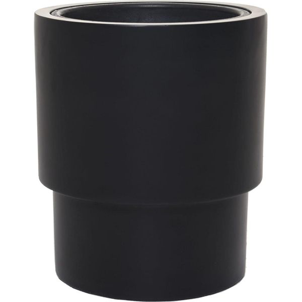 Vivanno Vaso Da Fiori In Vetroresina Escada Rotondo, Nero Opaco - 35X40 Cm-image