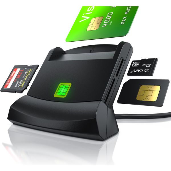 Lettore Di Smart Card Usb Csl - Lettore Di Smart Card - Lettore Di Smart Card - Supporta Smart Card E Sim Card, Sdcard, Micro Sd-image