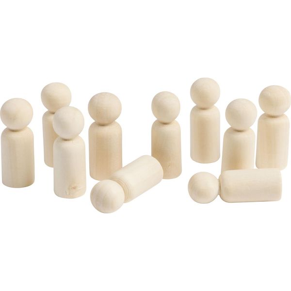 Eduplay 370124 Persone Di Legno Piccole Ø 1,6 X 4,2 Cm (Confezione Da 10)-image