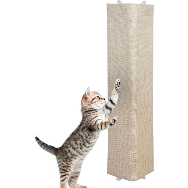 2.02 Tiragraffi Per Gatti Con 2 Lati - Circa 80 X 27,5 Cm - Sisal Naturale Con Peluche-image