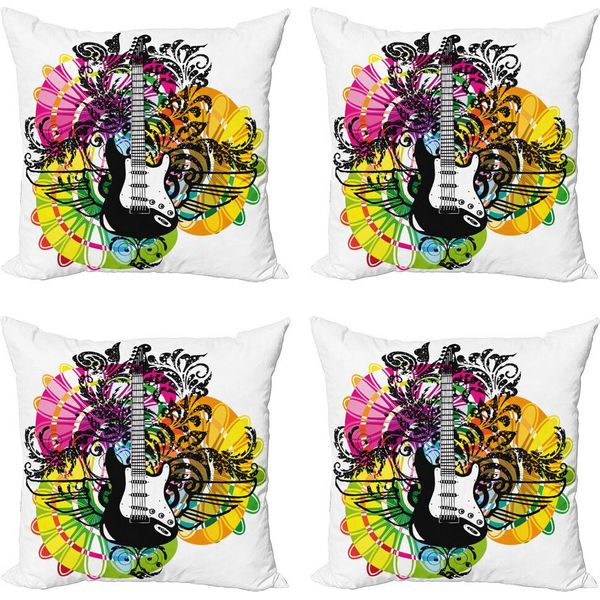 Abakuhaus Set Di Federe Popstar Party (4 Pezzi), Motivo Floreale Vivace, Stampa Digitale Moderna Su Entrambi I Lati, 60 Cm X 60 Cm, Multicolore-image