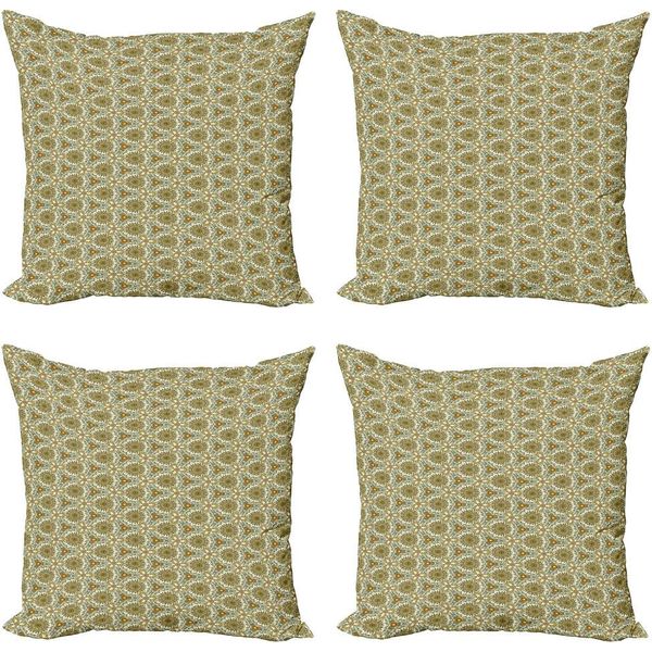 Abakuhaus Set Di Federe (4 Pezzi), Uccelli Folcloristici E Mandala, Stampa Digitale Moderna Su Entrambi I Lati, 50 Cm X 50 Cm, Multicolore-image