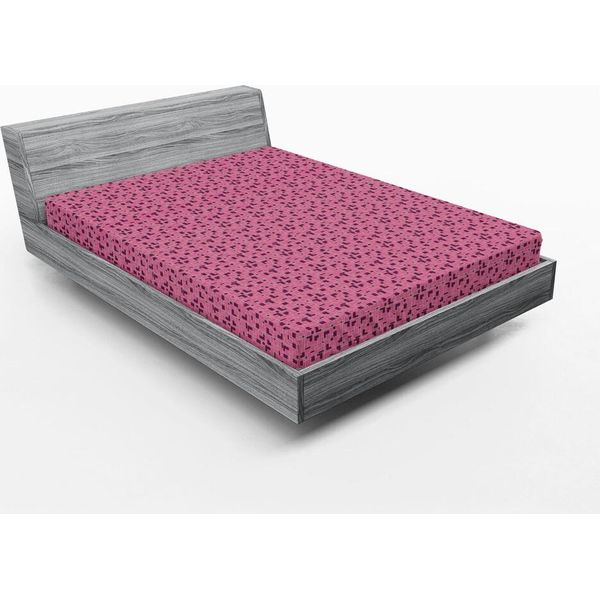Abakuhaus Lenzuolo Con Angoli Geometrico, Motivo Monotono A Quadrati Irregolari, 160 X 200 Cm, Rosa Magenta Scuro-image