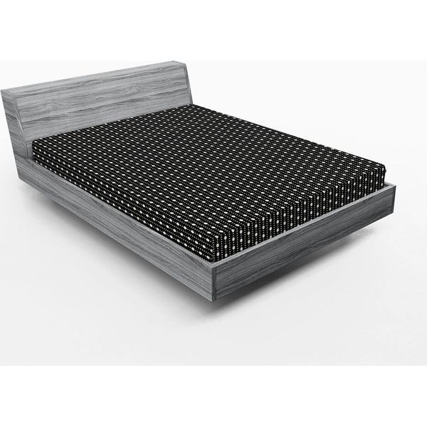 Abakuhaus Lenzuolo Con Angoli Art DéCo, Motivo Monocromatico Minimalista Con Grandi E Piccole Macchie Su Sfondo Scuro, 160 X 200 Cm, Grigio Antracite E Avorio-image