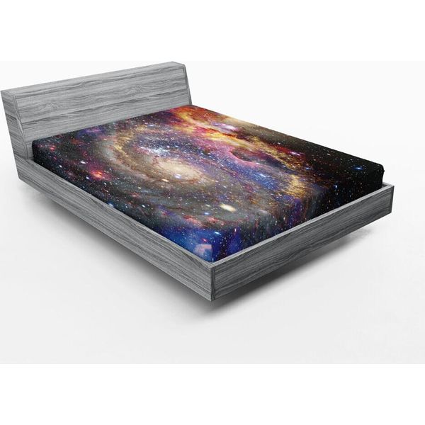 Abakuhaus Lenzuolo Con Angoli, Cosmic E Illustrazione High-Tech Delle Stelle Nel Cielo Notturno Con Sfumature Di Colore, 140 X 200 Cm, Multicolore-image