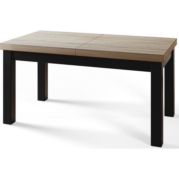 Tavolo Da Pranzo 120 Cm / 160 Cm, Tavolo Allungabile, Tavolo Da Cucina, Tavolo Da Pranzo, Tavolo Da Soggiorno, Tavolo Da Camera, Tavolo Moderno, Tavolo A Soppalco, Gambe Nere, Classico, 120X80, Sonoma-image