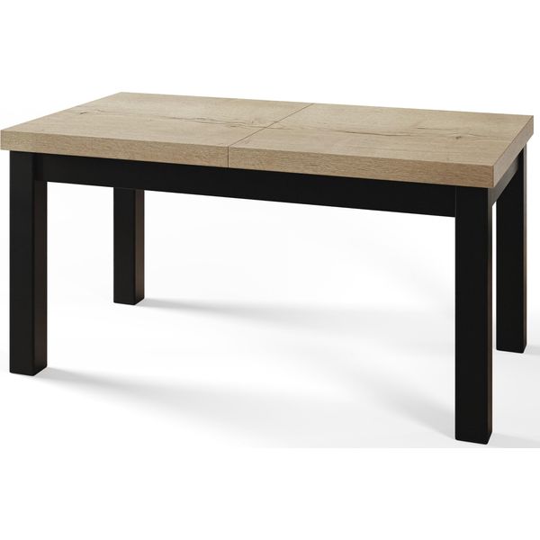 Tavolo Da Pranzo 120 Cm / 160 Cm, Tavolo Allungabile, Tavolo Da Cucina, Tavolo Da Pranzo, Tavolo Da Soggiorno, Tavolo Da Camera, Tavolo Moderno, Tavolo A Soppalco, Gambe Nere, Classico, 120X80, Halifax-image