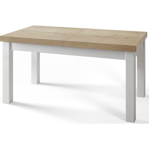 Tavolo Da Pranzo 160 Cm / 210 Cm, Tavolo Allungabile, Tavolo Da Cucina, Tavolo Da Pranzo, Tavolo Da Soggiorno, Tavolo Da Camera, Tavolo Moderno, Tavolo A Soppalco, Gambe Bianche, Classico, 160X90, Halifax-image