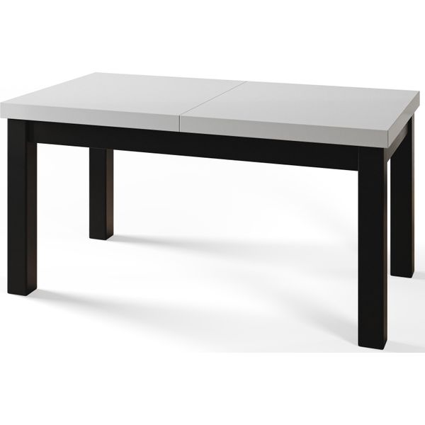 Tavolo Da Pranzo 120 Cm / 160 Cm, Tavolo Allungabile, Tavolo Da Cucina, Tavolo Da Pranzo, Tavolo Da Soggiorno, Tavolo Da Camera, Tavolo Moderno, Tavolo A Soppalco, Gambe Nere, Classico, 120X80, Bianco-image