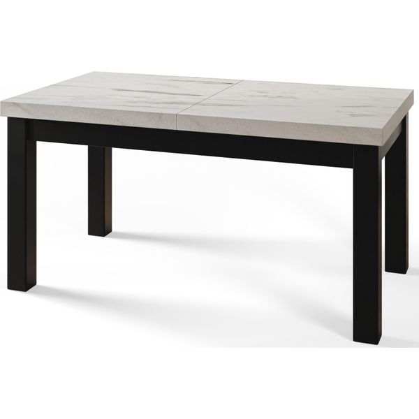Tavolo Da Pranzo 120 Cm / 160 Cm, Tavolo Allungabile, Tavolo Da Cucina, Tavolo Da Pranzo, Tavolo Da Soggiorno, Tavolo Da Camera, Tavolo Moderno, Tavolo Da Soppalco, Gambe Nere, Classico, 120X80, Marmo-image