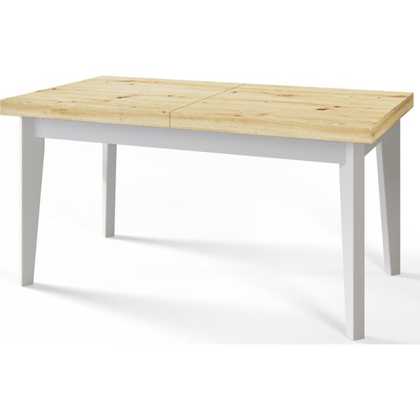 Tavolo Da Pranzo 160 Cm / 210 Cm, Tavolo Allungabile, Tavolo Da Cucina, Tavolo Da Pranzo, Tavolo Da Soggiorno, Tavolo Da Camera, Tavolo Moderno, Tavolo Da Soppalco, Gambe Bianche, Scandinavo, 160X90, Artisan-image