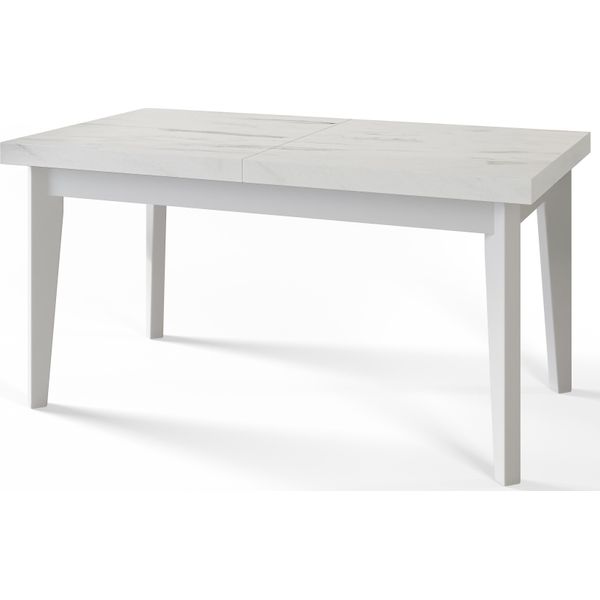 Tavolo Da Pranzo 120 Cm / 160 Cm, Tavolo Allungabile, Tavolo Da Cucina, Tavolo Da Pranzo, Tavolo Da Soggiorno, Tavolo Da Camera, Tavolo Moderno, Tavolo Loft, Gambe Bianche, Scandinavo, 120X80, Marmo-image