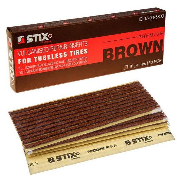 Stix 50X Strisce Di Vulcanizzazione In Butile, 200 X 4 Mm, Marrone, Set Per Riparazione Pneumatici-image