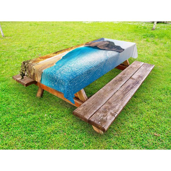 Abakuhaus Grecia Tovaglia Da Esterno, Paesaggi Marini Idilliaci E Tranquilli Sulla Costa Dell'isola Di Zante Immagine Che Fa Venire Voglia Di Viaggiare, Multicolore, 145X210 Cm-image
