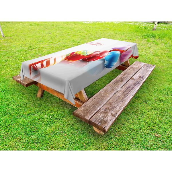 Abakuhaus Tovaglia Pasquale Per Esterni, Nastro Decorativo Con Motivo A Uova Colorate, Allegra Citazione Pasquale, Multicolore, 145X305 Cm-image