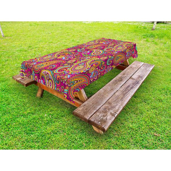 Abakuhaus Tovaglia Paisley Outdoor, Motivo Paisley Basato Sul Tradizionale Design Culturale Asiatico Orientale, Multicolore, 145X210 Cm-image