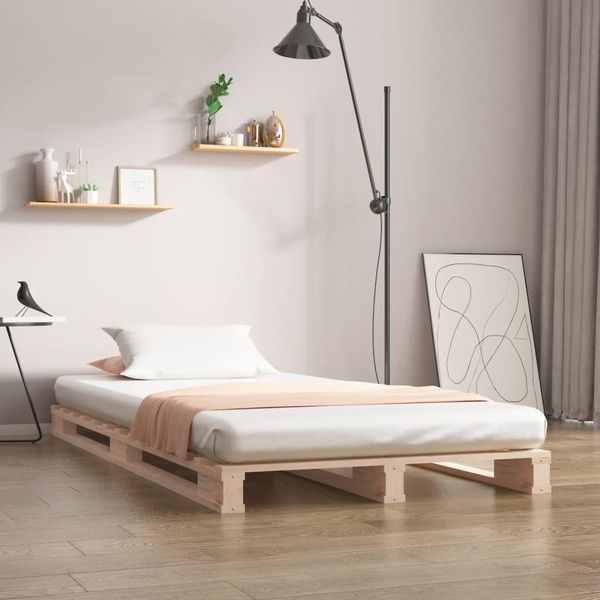 The Living Store Letto In Pallet 100X200 Cm In Legno Massiccio Di Pino-image