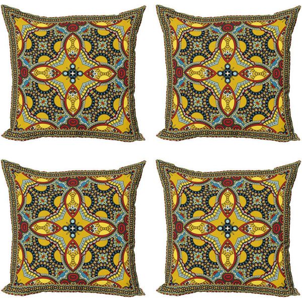 Abakuhaus Set Di Federe Orientali (4 Pezzi), Medio Oriente, Stampa Digitale Moderna Su Entrambi I Lati, 50 Cm X 50 Cm, Multicolore-image