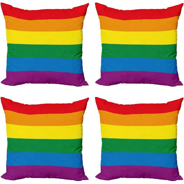 Abakuhaus Set Di Federe Per Cuscini Stolz (4 Pezzi), Bandiera Arcobaleno Libertà, Stampa Digitale Moderna Su Entrambi I Lati, 50 Cm X 50 Cm, Multicolore-image