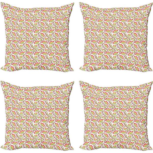 Set Di Federe Abakuhaus In Stile Art Nouveau (4 Pezzi), Vivace Giapponese, Stampa Digitale Moderna Su Entrambi I Lati, 60 Cm X 60 Cm, Multicolore-image