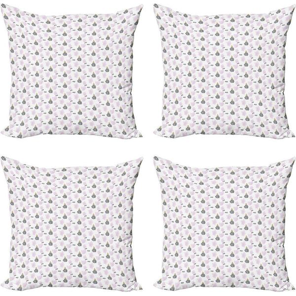 Abakuhaus Set Di Federe Astratte (4 Pezzi), Ananas Scandinavi, Stampa Digitale Moderna Su Entrambi I Lati, 40 Cm X 40 Cm, Rosa Pallido Terra Giallo-image