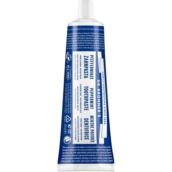 Dentifricio Alla Menta Piperita Del Dr. Bronner Senza Fluoruro-image