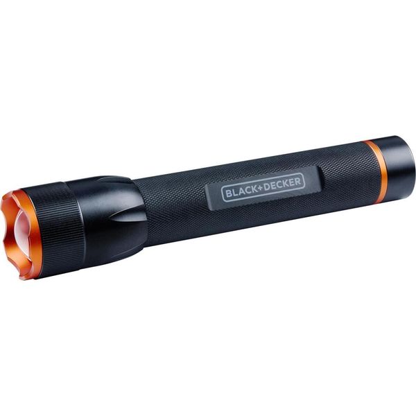 Black+Decker Torcia Led 350 Lumen - 6W - 200M Di Portata - 3 Modalità Di Luce: Alta, Bassa, Pulsante - Nero/Arancione-image