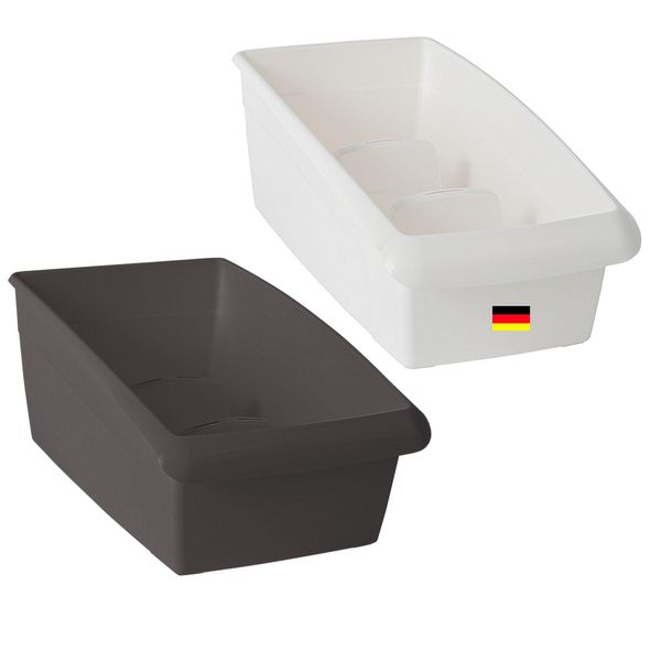 Set Di 2 Armadietti Per Medicinali Novaliv - 25 X 12 Cm Bianchi E Grigio Antracite Con Divisorio - Contenitore Per Pillole, Gesso E Vitamine-image
