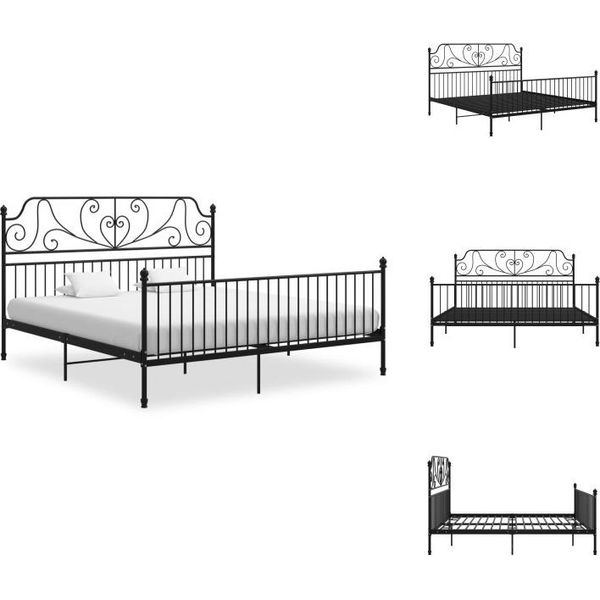 Vidaxl Struttura Letto In Metallo Nero 180X200 Cm - Letti E Strutture Letto-image
