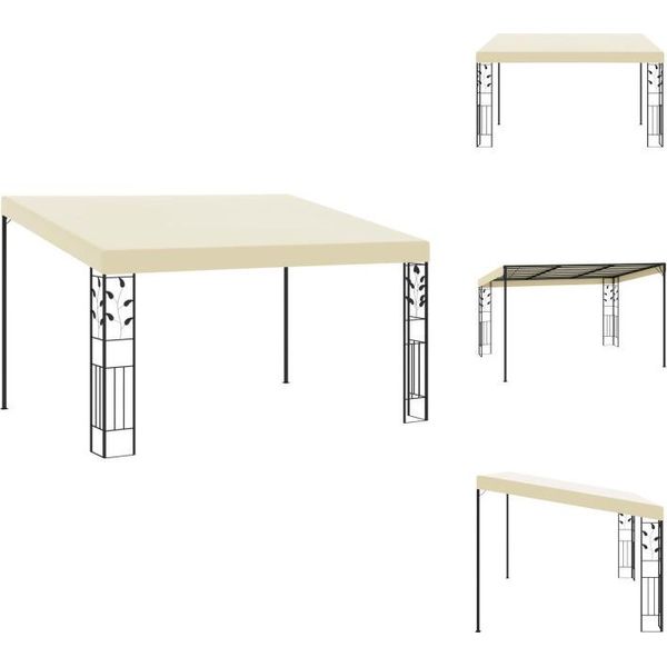 Vidaxl Padiglione A Muro 4X3X2,5 M Bianco Crema - Padiglioni E Tende Per Feste-image