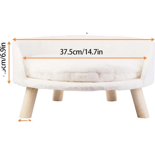 Divano Letto Per Animali Domestici, Poltrona Per Gatti Rialzata, Cuscino Rimovibile, 41,5 Cm-image