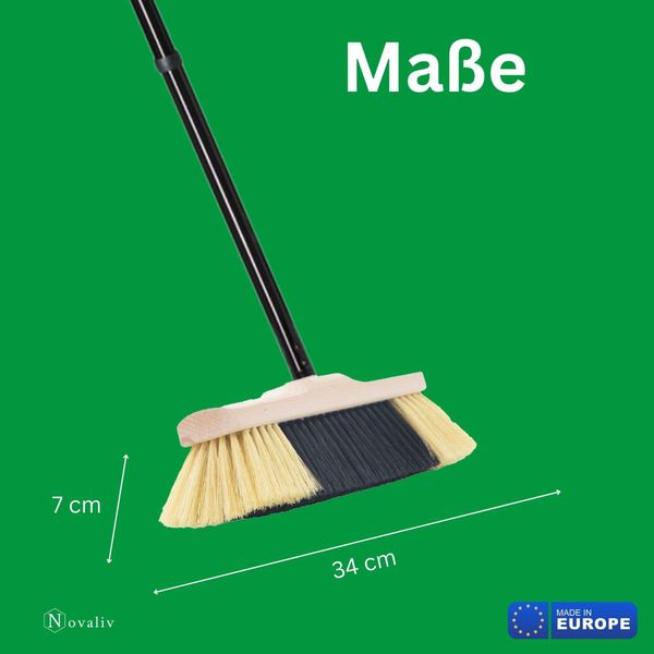 Novaliv Set Di 2 Scope Da Camera Con Manico Robusto Fine Artificial Bristles Scopa Morbida Setole Densamente Imballate Armadio Scopa Di Legno 4 Pezzi Manico A Innesto Setole Artificiali Scopa Per Laminato E Parquet Scopa Da Salotto-image
